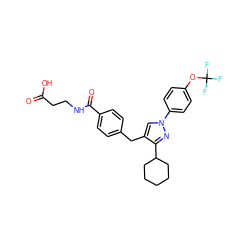 O=C(O)CCNC(=O)c1ccc(Cc2cn(-c3ccc(OC(F)(F)F)cc3)nc2C2CCCCC2)cc1 ZINC000036414957