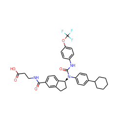 O=C(O)CCNC(=O)c1ccc2c(c1)CC[C@@H]2N(C(=O)Nc1ccc(OC(F)(F)F)cc1)c1ccc(C2CCCCC2)cc1 ZINC000028819985