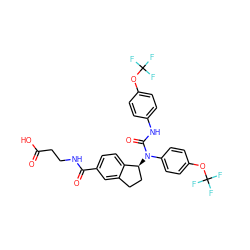 O=C(O)CCNC(=O)c1ccc2c(c1)CC[C@@H]2N(C(=O)Nc1ccc(OC(F)(F)F)cc1)c1ccc(OC(F)(F)F)cc1 ZINC000028819976