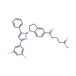 O=C(O)CCNC(=O)c1ccc2c(c1)CC[C@H]2n1nc(-c2cc(Cl)cc(Cl)c2)cc1-c1ccccc1 ZINC000653850106