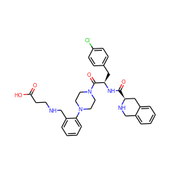 O=C(O)CCNCc1ccccc1N1CCN(C(=O)[C@@H](Cc2ccc(Cl)cc2)NC(=O)[C@H]2Cc3ccccc3CN2)CC1 ZINC000028379501