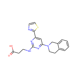 O=C(O)CCNc1nc(-c2nccs2)cc(N2CCc3ccccc3C2)n1 ZINC000653779558