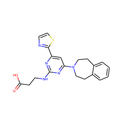 O=C(O)CCNc1nc(-c2nccs2)cc(N2CCc3ccccc3CC2)n1 ZINC000653702448