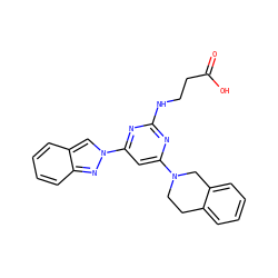 O=C(O)CCNc1nc(N2CCc3ccccc3C2)cc(-n2cc3ccccc3n2)n1 ZINC000653767917