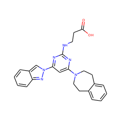 O=C(O)CCNc1nc(N2CCc3ccccc3CC2)cc(-n2cc3ccccc3n2)n1 ZINC000653771387