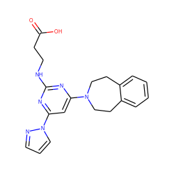 O=C(O)CCNc1nc(N2CCc3ccccc3CC2)cc(-n2cccn2)n1 ZINC000653709683