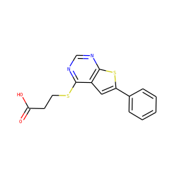 O=C(O)CCSc1ncnc2sc(-c3ccccc3)cc12 ZINC000001094886