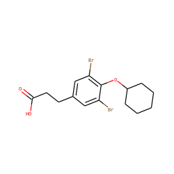 O=C(O)CCc1cc(Br)c(OC2CCCCC2)c(Br)c1 ZINC000028973833