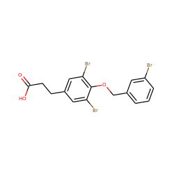 O=C(O)CCc1cc(Br)c(OCc2cccc(Br)c2)c(Br)c1 ZINC000014969155