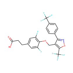 O=C(O)CCc1cc(F)c(OCc2c(-c3ccc(C(F)(F)F)cc3)noc2C(F)(F)F)c(F)c1 ZINC001772630577