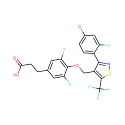 O=C(O)CCc1cc(F)c(OCc2c(-c3ccc(Cl)cc3F)nsc2C(F)(F)F)c(F)c1 ZINC000217541001