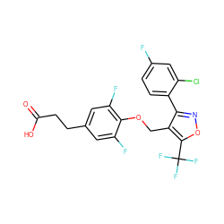 O=C(O)CCc1cc(F)c(OCc2c(-c3ccc(F)cc3Cl)noc2C(F)(F)F)c(F)c1 ZINC001772611684