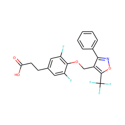 O=C(O)CCc1cc(F)c(OCc2c(-c3ccccc3)noc2C(F)(F)F)c(F)c1 ZINC001772651243