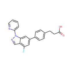 O=C(O)CCc1ccc(-c2cc(F)c3cnn(-c4ccccn4)c3c2)cc1 ZINC001772633238