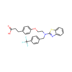 O=C(O)CCc1ccc(OCCN(Cc2ccc(C(F)(F)F)cc2)c2nc3ccccc3s2)cc1 ZINC000028902548