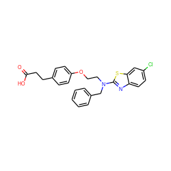 O=C(O)CCc1ccc(OCCN(Cc2ccccc2)c2nc3ccc(Cl)cc3s2)cc1 ZINC000028902558