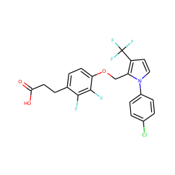 O=C(O)CCc1ccc(OCc2c(C(F)(F)F)ccn2-c2ccc(Cl)cc2)c(F)c1F ZINC000225937929