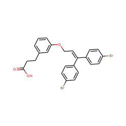 O=C(O)CCc1cccc(OCC=C(c2ccc(Br)cc2)c2ccc(Br)cc2)c1 ZINC000037866962