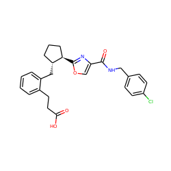 O=C(O)CCc1ccccc1C[C@@H]1CCC[C@H]1c1nc(C(=O)NCc2ccc(Cl)cc2)co1 ZINC000028256845