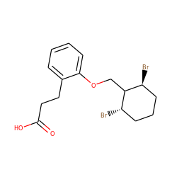 O=C(O)CCc1ccccc1OCC1[C@@H](Br)CCC[C@@H]1Br ZINC000036350193