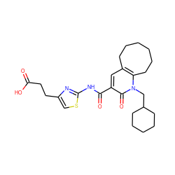 O=C(O)CCc1csc(NC(=O)c2cc3c(n(CC4CCCCC4)c2=O)CCCCCC3)n1 ZINC000084602220