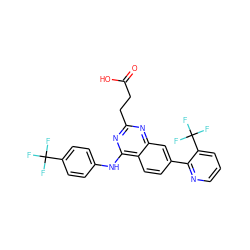 O=C(O)CCc1nc(Nc2ccc(C(F)(F)F)cc2)c2ccc(-c3ncccc3C(F)(F)F)cc2n1 ZINC000003961174