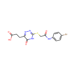 O=C(O)CCc1nnc(SCC(=O)Nc2ccc(Br)cc2)[nH]c1=O ZINC000003407717