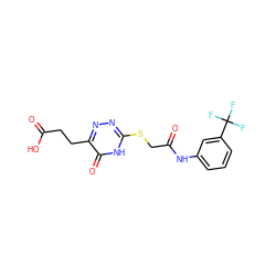 O=C(O)CCc1nnc(SCC(=O)Nc2cccc(C(F)(F)F)c2)[nH]c1=O ZINC000005928278