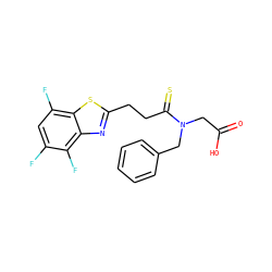 O=C(O)CN(Cc1ccccc1)C(=S)CCc1nc2c(F)c(F)cc(F)c2s1 ZINC000029403698