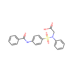 O=C(O)CN(c1ccccc1)S(=O)(=O)c1ccc(NC(=O)c2ccccc2)cc1 ZINC000001618917