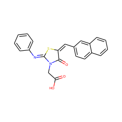 O=C(O)CN1C(=O)/C(=C\c2ccc3ccccc3c2)S/C1=N\c1ccccc1 ZINC000072174788