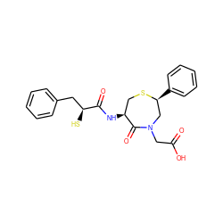 O=C(O)CN1C[C@H](c2ccccc2)SC[C@H](NC(=O)[C@@H](S)Cc2ccccc2)C1=O ZINC000026287850