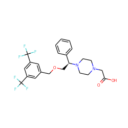 O=C(O)CN1CCN([C@@H](COCc2cc(C(F)(F)F)cc(C(F)(F)F)c2)c2ccccc2)CC1 ZINC000022926975