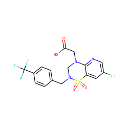 O=C(O)CN1CN(Cc2ccc(C(F)(F)F)cc2)S(=O)(=O)c2cc(Cl)cnc21 ZINC000071297113