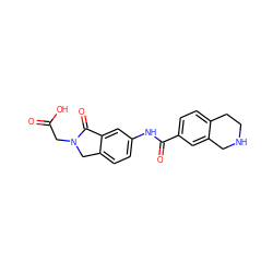 O=C(O)CN1Cc2ccc(NC(=O)c3ccc4c(c3)CNCC4)cc2C1=O ZINC000072105025