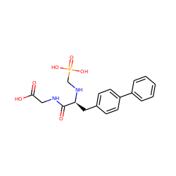 O=C(O)CNC(=O)[C@H](Cc1ccc(-c2ccccc2)cc1)NCP(=O)(O)O ZINC000001534881