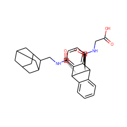 O=C(O)CNC(=O)[C@H]1C2c3ccccc3C(c3ccccc32)[C@@H]1C(=O)NCC1C2CC3CC(C2)CC1C3 ZINC000027187004