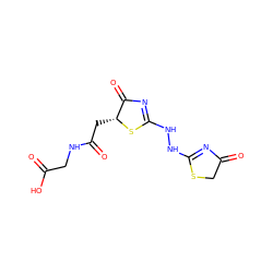 O=C(O)CNC(=O)C[C@H]1SC(NNC2=NC(=O)CS2)=NC1=O ZINC000009348652