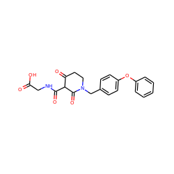 O=C(O)CNC(=O)C1C(=O)CCN(Cc2ccc(Oc3ccccc3)cc2)C1=O ZINC000208144123