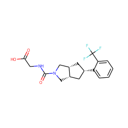 O=C(O)CNC(=O)N1C[C@H]2C[C@@H](c3ccccc3C(F)(F)F)C[C@H]2C1 ZINC000299839929