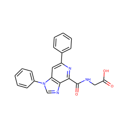 O=C(O)CNC(=O)c1nc(-c2ccccc2)cc2c1ncn2-c1ccccc1 ZINC000040422945