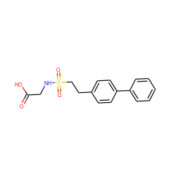 O=C(O)CNS(=O)(=O)CCc1ccc(-c2ccccc2)cc1 ZINC000096270329