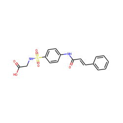 O=C(O)CNS(=O)(=O)c1ccc(NC(=O)/C=C/c2ccccc2)cc1 ZINC000013393790