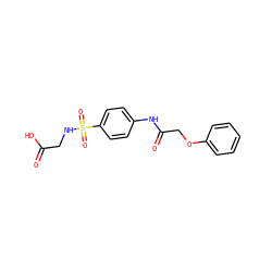 O=C(O)CNS(=O)(=O)c1ccc(NC(=O)COc2ccccc2)cc1 ZINC000013393858