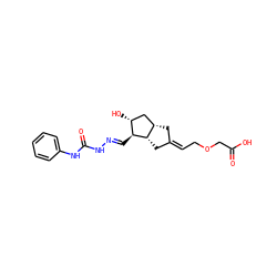 O=C(O)COC/C=C1\C[C@H]2C[C@@H](O)[C@H](/C=N/NC(=O)Nc3ccccc3)[C@H]2C1 ZINC000026161057