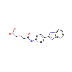 O=C(O)COCC(=O)Nc1ccc(-c2nc3ccccc3[nH]2)cc1 ZINC000299837005