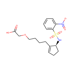 O=C(O)COCCCCC1=CCC[C@@H]1NS(=O)(=O)c1ccccc1[N+](=O)[O-] ZINC000028229959