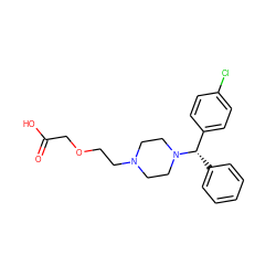 O=C(O)COCCN1CCN([C@@H](c2ccccc2)c2ccc(Cl)cc2)CC1 ZINC000019364229