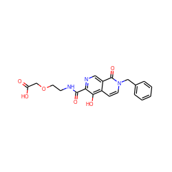 O=C(O)COCCNC(=O)c1ncc2c(=O)n(Cc3ccccc3)ccc2c1O ZINC000169710971