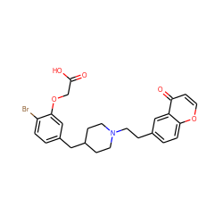 O=C(O)COc1cc(CC2CCN(CCc3ccc4occc(=O)c4c3)CC2)ccc1Br ZINC000115368356